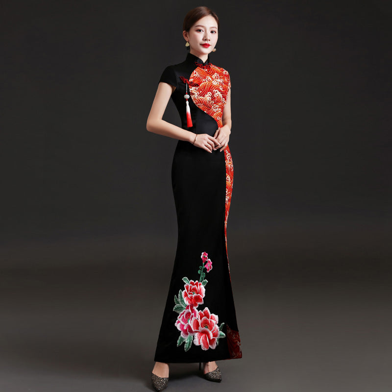 COCOPINK 2023 New Luxury Formal Event Chinese Long Evening Dress Dinner  Party Banquet Elegant Classy Temperament Adult Ceremony Cheongsam Can  Usually Wear Dresses Civil Wedding Gown For Debut Sponsors Outfit | Lazada
